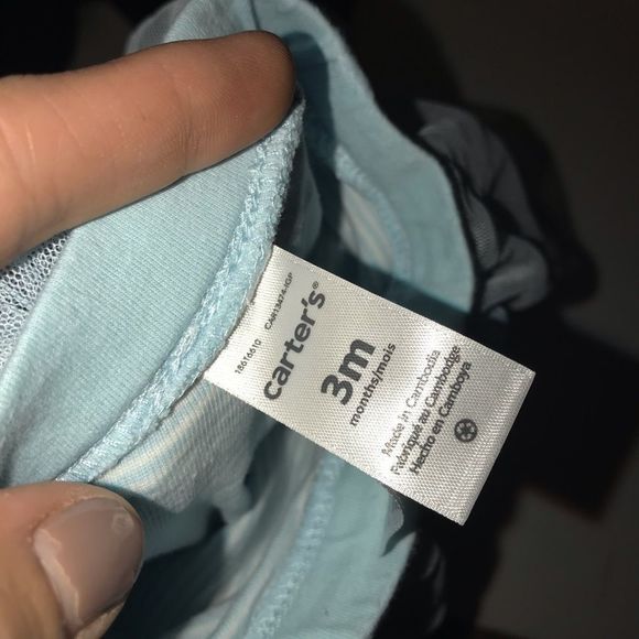 CARTER’S blue stripe leggings with blue white polka dot tutu size 3 months - Picture 4 of 4